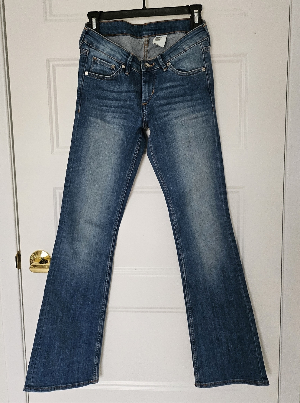 H&M Women's Denim Flare Jeans in Medium Blue Wash